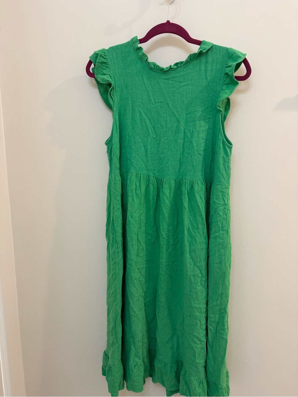 Melrose and Market Bright Green Ruffled Midi Dress